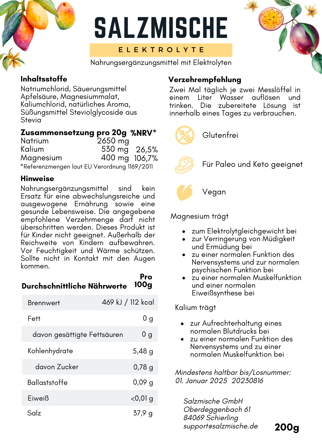 Salzmische Elektrolyte