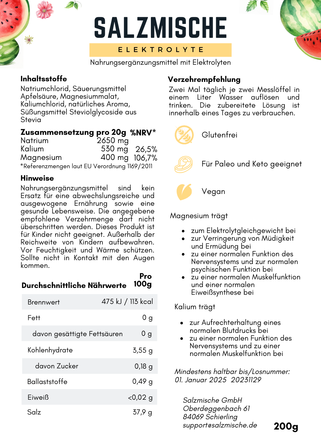 Salzmische Elektrolyte