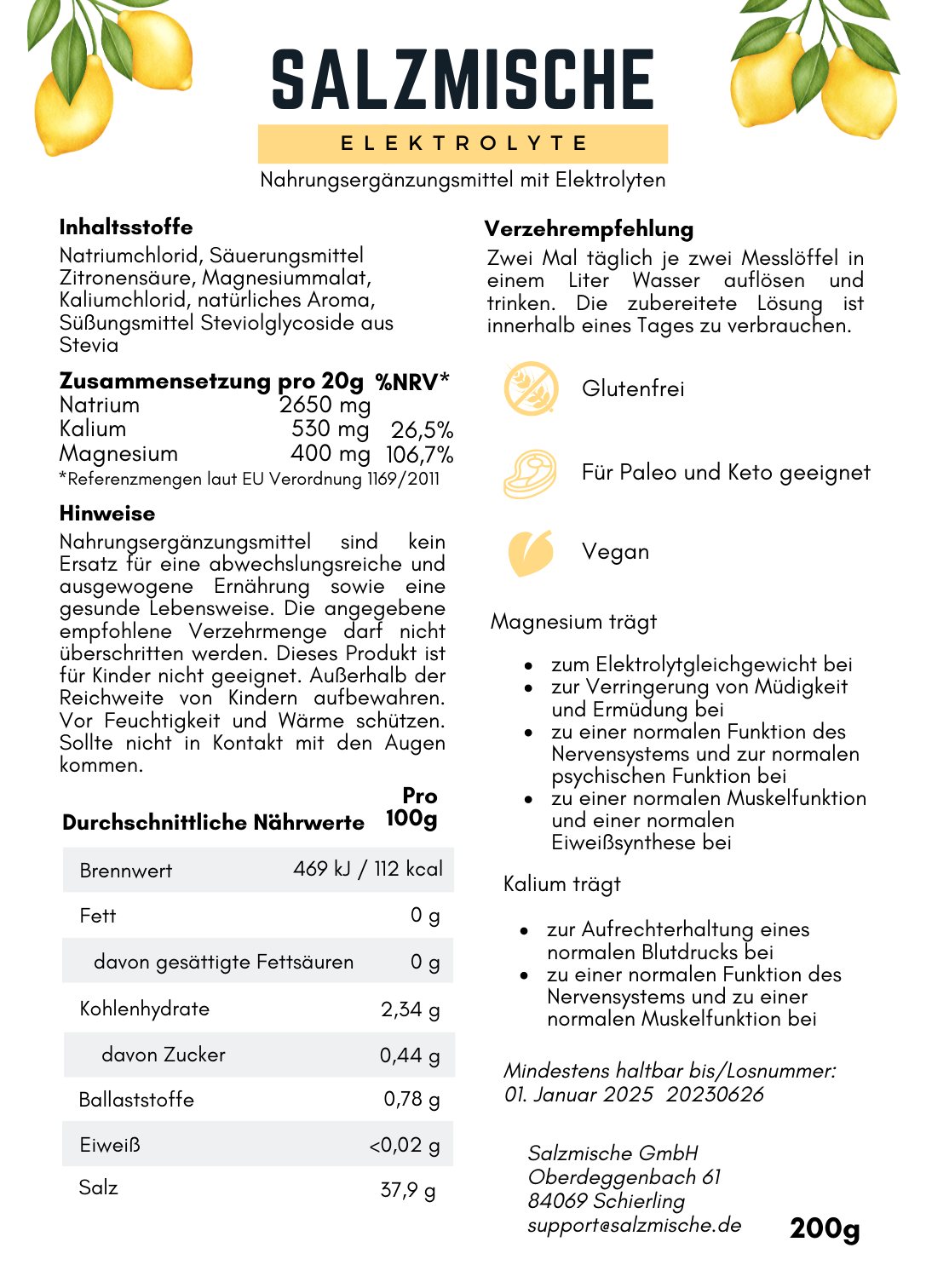 Salzmische Elektrolyte